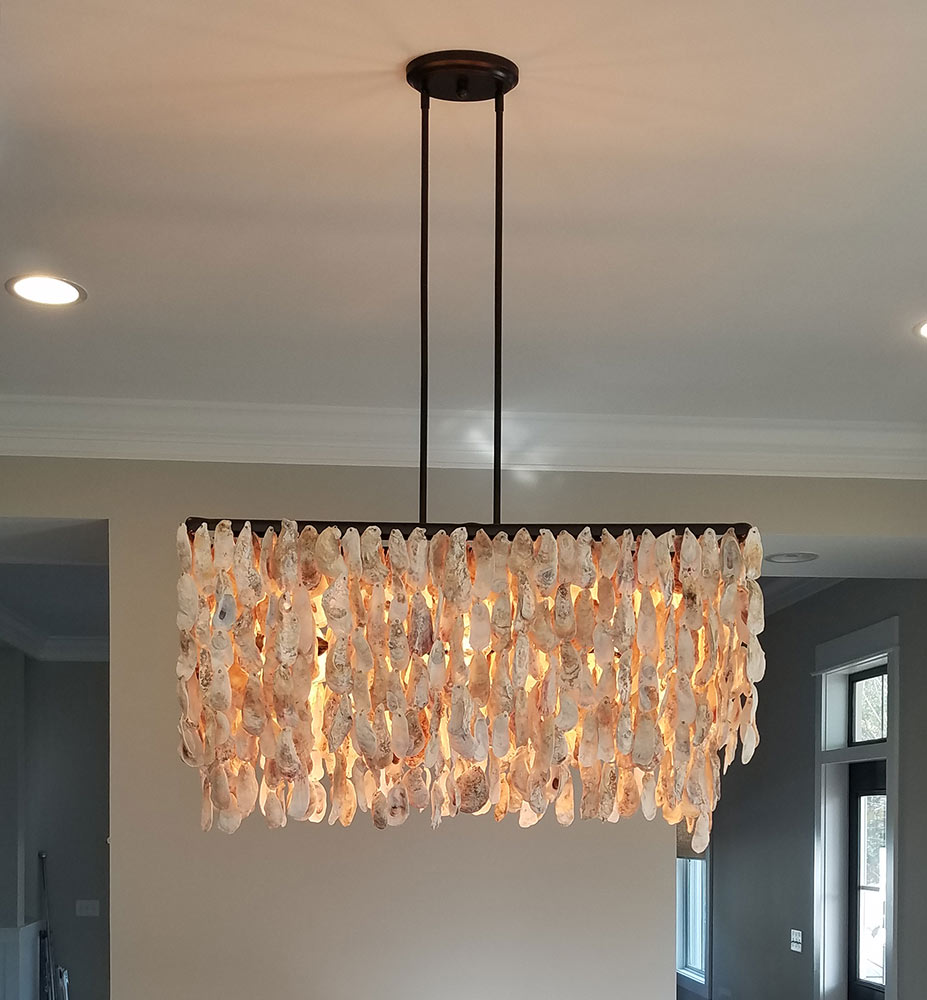May River Oyster Shell Chandelier Tattered Oak Studio