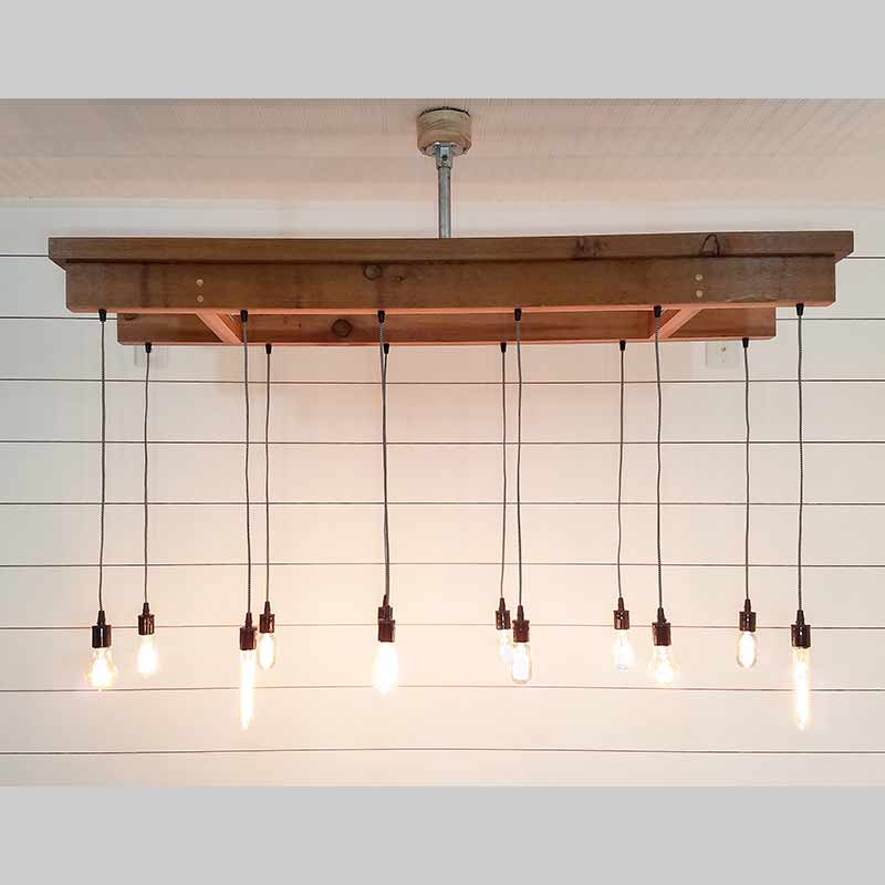 Cedar Chandelier Long Bulb