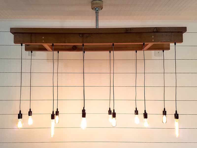 Cedar Chandelier Long Bulb