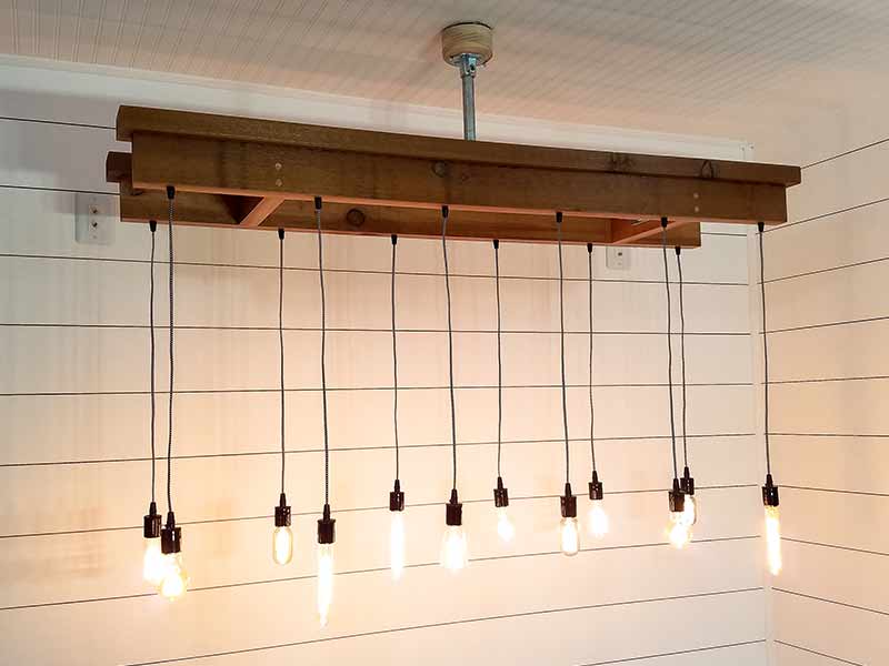 Cedar Chandelier Long Bulb
